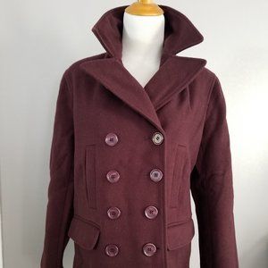 Chadwick's Women Maroon Wool Double Breasted Peacoat Blazer/Coat/Jacket 8P